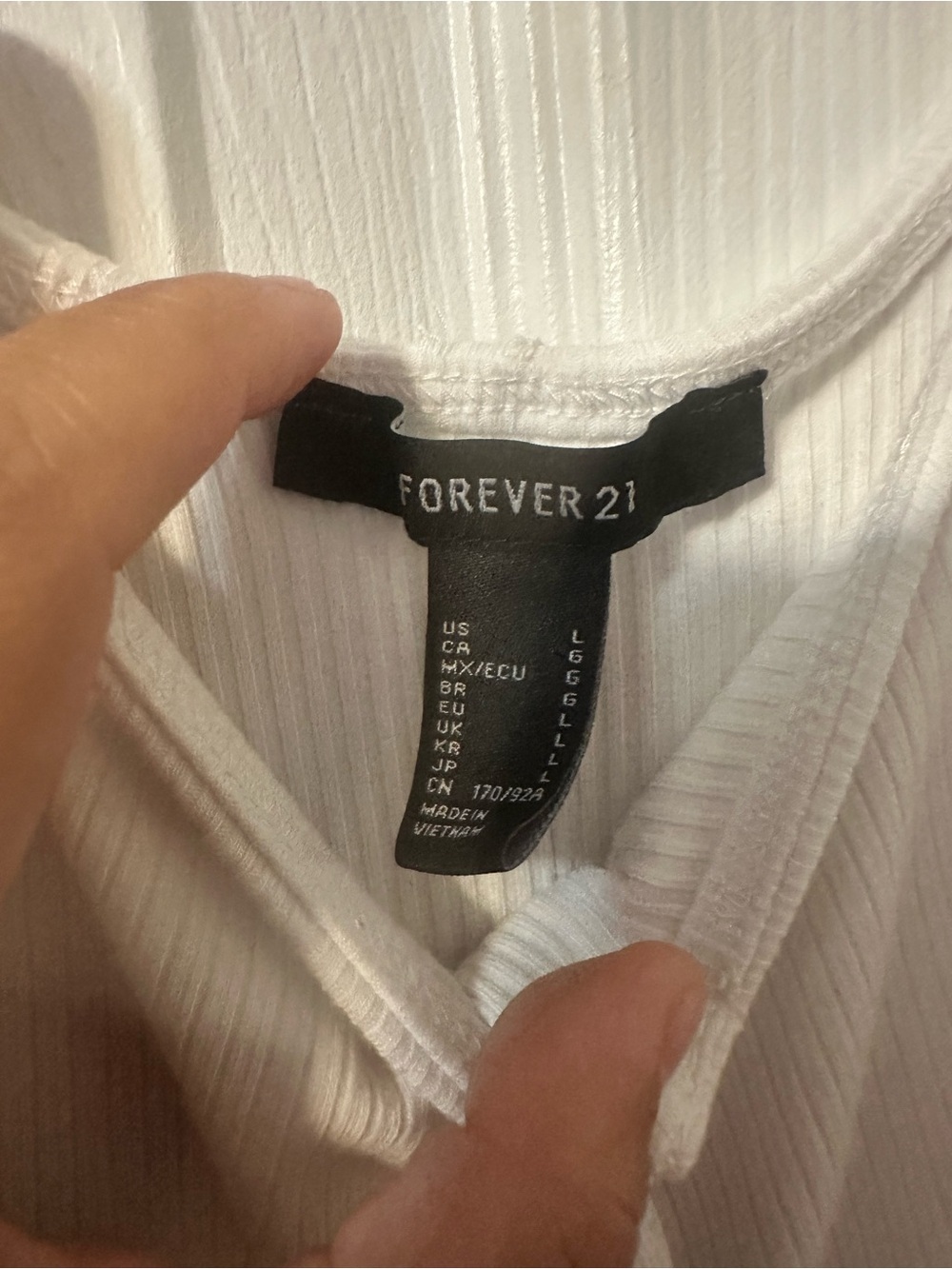 Forever 21 White Ribbed Snap-Front Tank - Picture 3 of 3